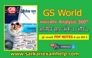 संपादकीय Analysis 360° GS World आलेख सार अंक 1 और 2 का Hindi PDF