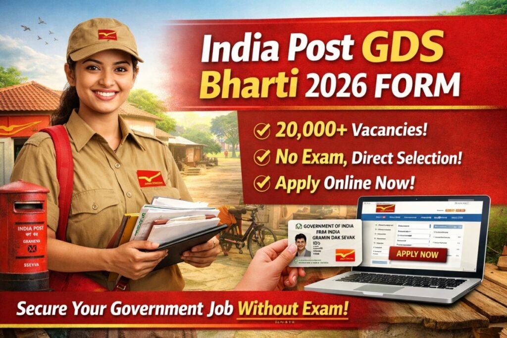 ndia Post GDS Bharti 2026 online form, rural post office government job recruitment